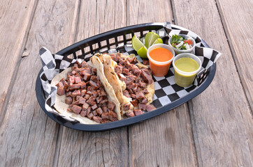 Tacos Mexican Food Wooden Texture
