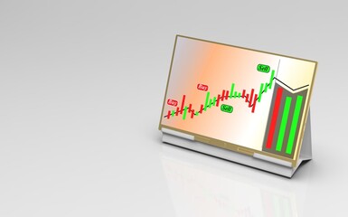 High Quality 3D Rendering Tablet with Metal body and with trading process screen