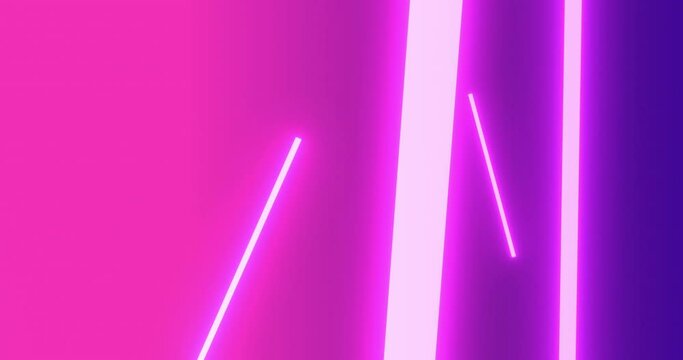 Digital animation of golden confetti falling over neon lines against purple gradient background - Powered by Adobe