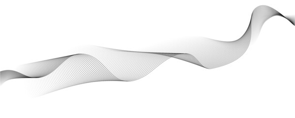 Abstract line art. Design of pattern from lines. Blended black lines on white background. Vector illustration