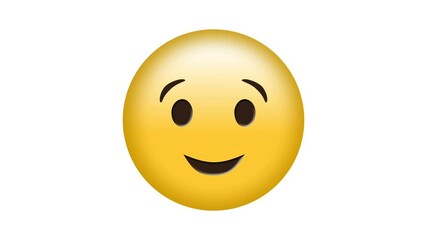 Digital animation of abstract purple shapes over winking face emoji against white background - Powered by Adobe