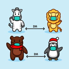 Social distancing animals concept design
