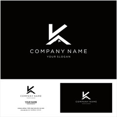creative simple logo design letter k mountain