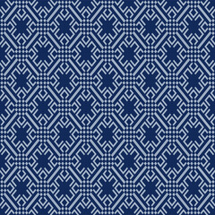 Japanese Diamond Mosaic Vector Seamless Pattern