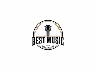 logo for the best music in vintage style and using white background