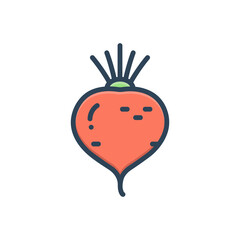 Color illustration icon for beetroot