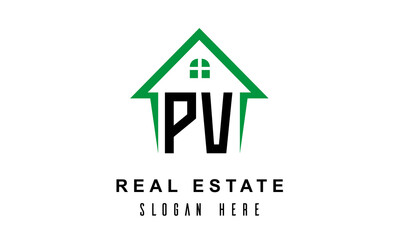 PV real estate logo vector