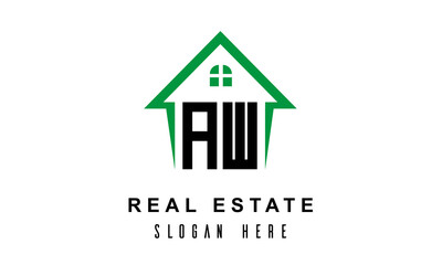 AW real estate logo vector