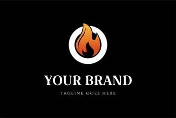 Modern Circular Flame Fire for Energy Logo Design