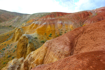 Mars fields of red color in Gorny Altai