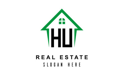 HU real estate logo vector