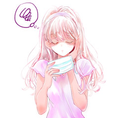 マスクの日焼け跡に悩む女性