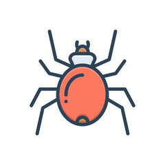 Color illustration icon for spider