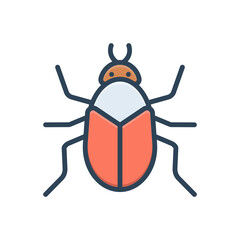 Color illustration icon for bug