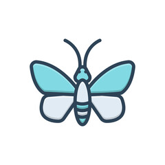 Color illustration icon for butterfly