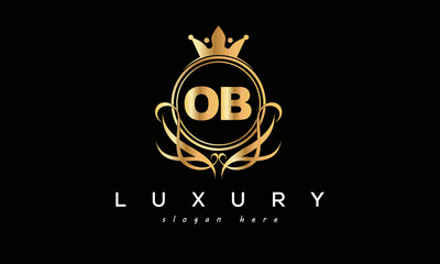 OB royal premium luxury logo with crown	