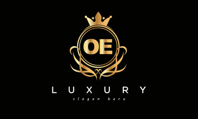 OE royal premium luxury logo with crown	
