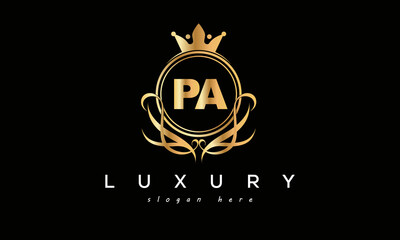 PA royal premium luxury logo with crown	