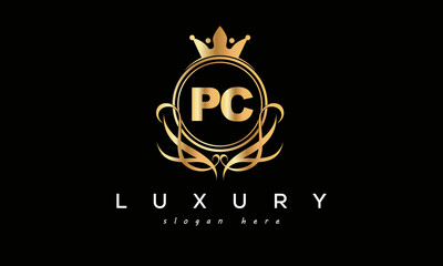 PC royal premium luxury logo with crown	