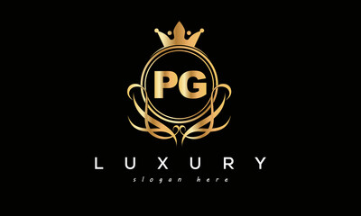 PG royal premium luxury logo with crown	