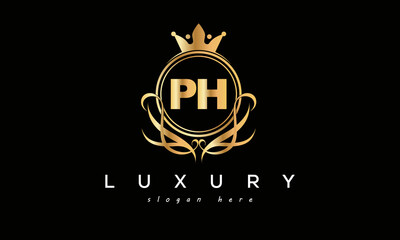 PH royal premium luxury logo with crown	