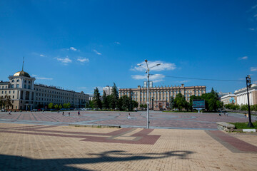 Obraz premium View of the Cathedral Square in the center of Belgorod
