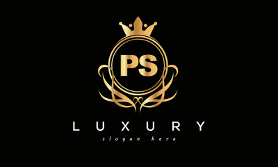 PS royal premium luxury logo with crown	