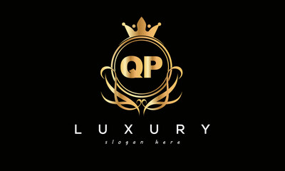 QP royal premium luxury logo with crown	