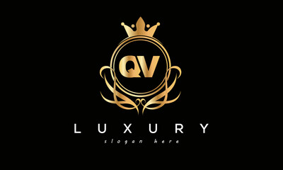 QV royal premium luxury logo with crown	