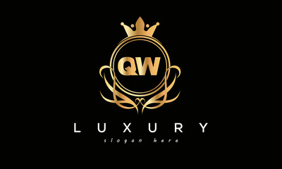 QW royal premium luxury logo with crown	