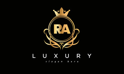RA royal premium luxury logo with crown	