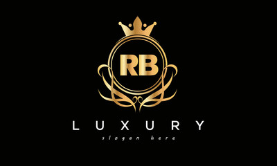 RB royal premium luxury logo with crown	
