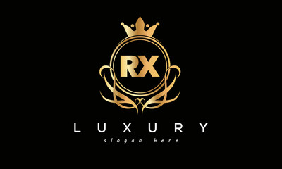 RX royal premium luxury logo with crown	