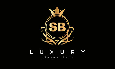 SB royal premium luxury logo with crown	