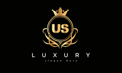 US royal premium luxury logo with crown	