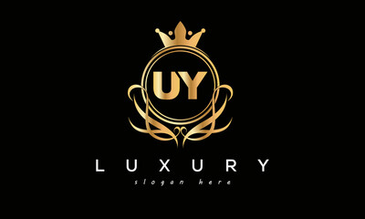 UY royal premium luxury logo with crown	