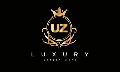 UZ royal premium luxury logo with crown	