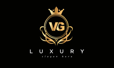 VG royal premium luxury logo with crown	