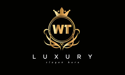 WT royal premium luxury logo with crown	