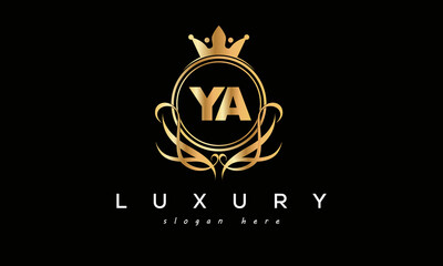 YA royal premium luxury logo with crown	