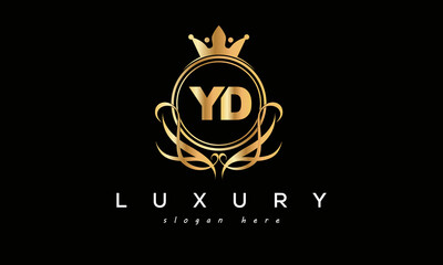 YD royal premium luxury logo with crown	
