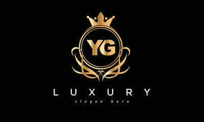 YG royal premium luxury logo with crown	