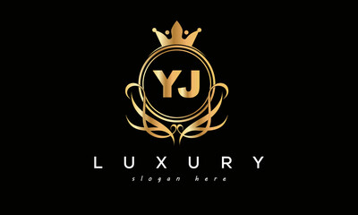 YJ royal premium luxury logo with crown	