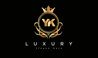 YK royal premium luxury logo with crown	
