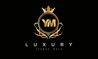 YM royal premium luxury logo with crown	