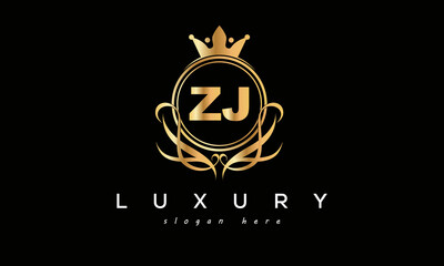 ZJ royal premium luxury logo with crown	