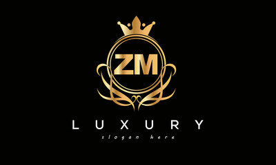 ZM royal premium luxury logo with crown	