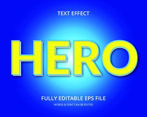 Hero text effect fully editable vector