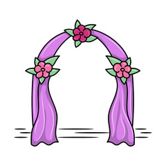 Wedding gate Colored vector illustration with simple hand drawn sketching style