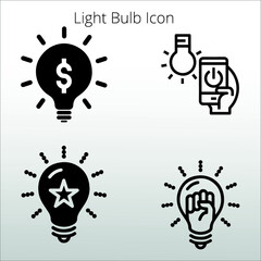 set of Light bulb icon, line isolated or logo isolated sign symbol vector, outline and stroke style Collection of high-quality color style vector illustration,